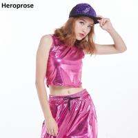 Heroprose New Fashion Summer 2021 Women Hip Hop Dance Tank Top Pink y Streetwear Cropped High-Necked Vest