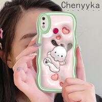 เคส Chenyyka สำหรับ Realme 3 Pro เคส3i Realme ลายการ์ตูน3D น่ารักมีแถบคลื่นสีสันสดใสมีแถบเคสโทรศัพท์แบบใสนิ่มซิลิโคนที่สร้างสรรค์เคสโปร่งใสป้องกันเลนส์กล้องถ่ายรูปกันกระแทก