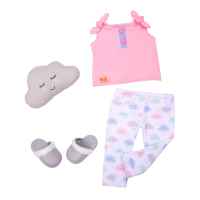 Our Generation  PAJAMA W/ CLOUD PRINT &amp; PILLOW OUTFIT BD30433Z