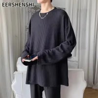 EERSHENSHI เสื้อกันหนาวแขนยาวหลวมลำลองสำหรับผู้ชาย,เสื้อสวมหัวใส่ได้หลายโอกาส