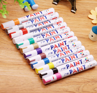 12 สีกันน้ำยางรถยนต์ยาง CD โลหะถาวรสี MARKER Graffti Oily MARKER Macador Caneta เครื่องเขียน-zptcm3861