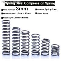 5Pcs Wire Diameter φ3mm Spring Steel Compression Spring OD 15mm 40mm Free Length 20mm 50mm