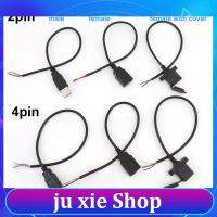 JuXie store 30cm 2 Pin 4 core USB  2.0 A type male Female Connector Jack Power repair charging deta Cable Cord Extension wire DIY 5V Adapter