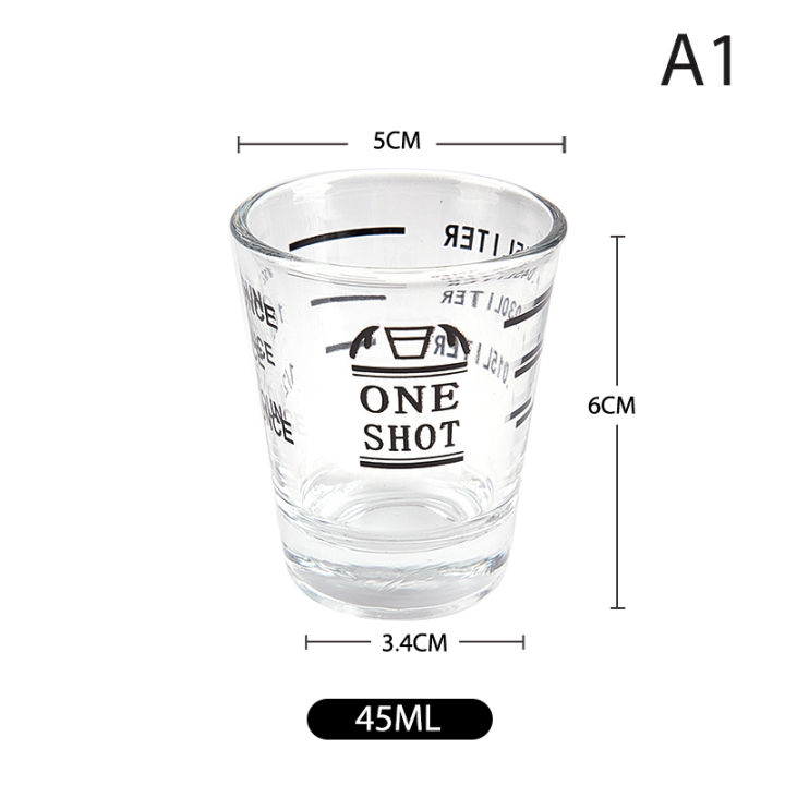 45ml Thickened Graduated Glass Oz Ounce Cup Measuring Cup Shot