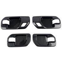 4Pcs Carbon Fiber Inner Door Handle Bowl Cover for Chevrolet Silverado 2019 2020 2021 2022 Interior Mouldings