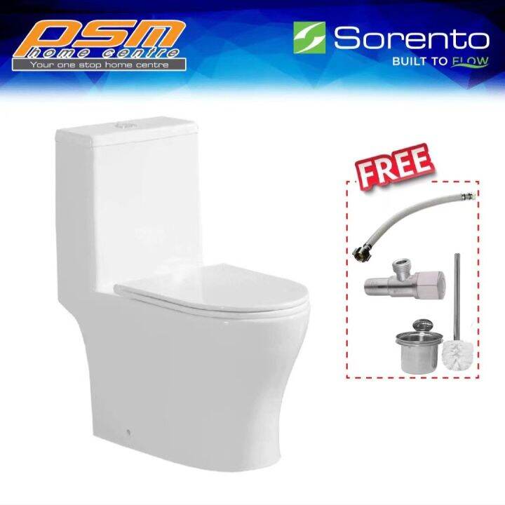 SORENTO One Piece Water Closet Rimless Flushing System Bathroom WC ...