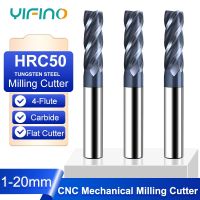 【DT】hot！ YIFINO 4-Flute HRC50 Tungsten Carbide Nano-Coating Milling Cutter Mechanical Machining Flat Endmills Tools