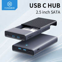 Hagibis USB C HUB พร้อมฮาร์ดไดรฟ์ Enclosure 2.5 SATA To USB 3.0 Type C อะแดปเตอร์สำหรับภายนอก SSD ดิสก์ HDD กรณี USB3.0 Sd/tf ช่องเสียบการ์ด Type-C Docking Station สำหรับ MacBook Pro Mac Mini Samsung Huawei แล็ปท็อป HP Lenovo