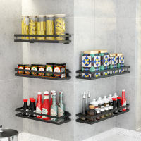 4050cm Storage Seasoning Rack Punch-free Kitchen Bathroom Rack Spice Rack Carbon Steel Wall Hanging Corner Shelf