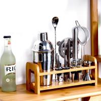 550ML750ML Stainless Steel Cocktail Shaker Set Mixer Drink Bartender Kit Wine Shaker With Wine Rack Stand Party Bar Tools Set