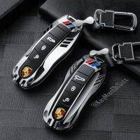 เคสโลหะรีโมทรถปอร์เช่ Porsche Full Package (Alloy Up Grade 3D Silicone Push button Guard) Porsche Key Case  Panamera,Cayman,Boxster,Cayenne,Macan,911,718