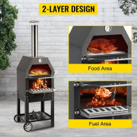 เตาอบพิซซ่า BBQ Pizza Oven Black ProGarden