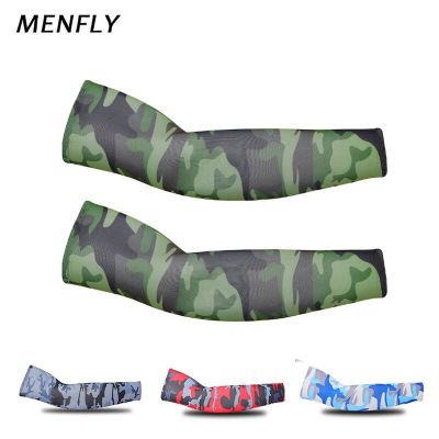 MENFLY Camouflage Sports Hand Sleeves Ladies Cycling Running Accessories Tactical Portable Sunscreen Arm Cover Long Sun Armbands Sleeves