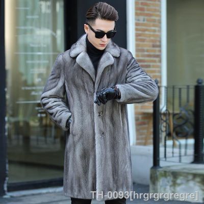 ∋ hrgrgrgregre Casaco de pele sintética masculino casacos imitação vison na moda gola terno nova roupas masculinas inverno 2022