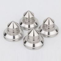 Set of 4 Spring Speaker Spikes Aluminium Alloy Speaker Stand 27mm*28mm Shock Absorber Pads with Non-Slip Rubber Resonance Damper