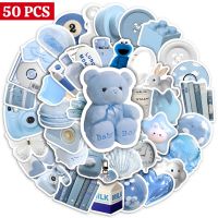 【LZ】✜❉  10/25/50PCS Ins Estilo Bonito Adesivos Vintage Azul Simples Scrapbooking PVC Impermeável Bagagem skate Laptop Geladeira Crianças Brinquedo