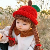 【CW】❐♗۩  Children Knitted Hat Baby Kids Boys Soft Warm Braid Ear Protection Wool Ruffle Hot Sale