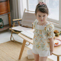 Girls Floral Blouse 2022เสื้อแขนสั้นเด็กหญิงฤดูร้อนใหม่