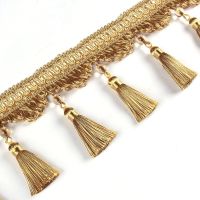 [HOT!] 6M/Lot 9cm Width Curtain Fringe Tassel Trim Lace Accessories Decorative Clothing DIY Sewing Fabric Webbing Pearl Tassels Lace