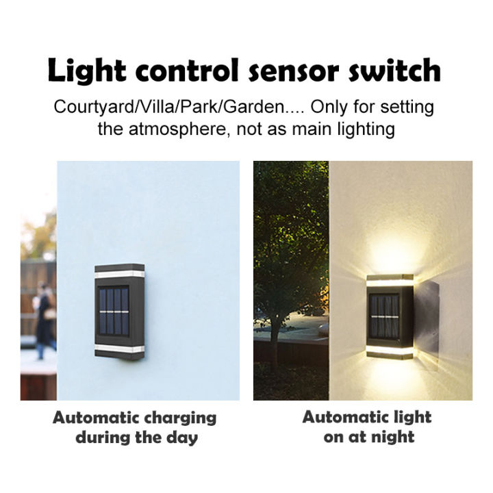 didihou-ไฟติดผนังพลังงานแสงอาทิตย์กลางแจ้ง-ไฟติดผนังกันน้ำอัตโนมัติใช้เซนเซอร์ขึ้น-ลงได้คริสต์มาสปีใหม่ตกแต่งลานระเบียงบ้านและสวน