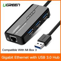 UGREEN อะแดปเตอร์ USB อะแดปเตอร์อีเทอร์เน็ตเครือข่ายกิกะบิต10/100/1000 Mbps/ 1 Gbps พร้อม USB ฮับ3.0 3พอร์ตสำหรับ Nintendo Switch, Wii,กล่อง Xiaomi,Windows Surface Pro, MacBook Air /Retina, iMac Pro chromebook และอีกมากมาย PC