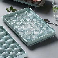 ❂◄✗ Creative Round Ice Tray with Lid Plastic Ice Cube Mold Spherical Ice Ball Maker Box for Cocktail Whiskey Drink Bar Kitchen Tools