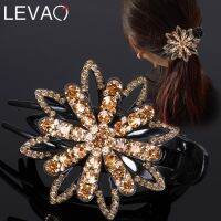 LEVAO Elegant Rhinestone Womens Hair Clip สีเพชรพลาสติก Barrettes แฟชั่นรูปทรงเรขาคณิต Duckbill Clip อุปกรณ์ทําผม