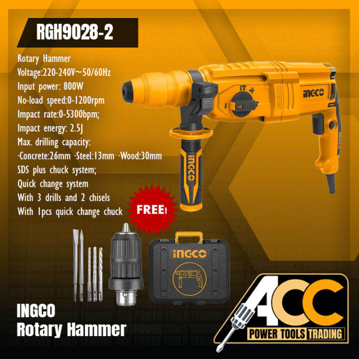 INGCO Rotary Hammer 800W ( RGH90282 ) Lazada PH