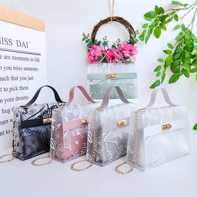 [COD] 2022 spring and summer new mother-in-law bag simple transparent square fashion chain Messenger shoulder exquisite cosmetic