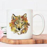 New Pattern Wolf of Late Autumn Printed Ceramic Mugs Cool Trend Coffee Mug High Quality Colored Ceramics Mugs Fashion Water Cup