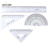 QTWIX อุปกรณ์การเรียนเครื่องเขียนโปรแทรกเตอร์ไม้บรรทัดสามเหลี่ยมการเรียนรู้15ซม. 18ซม. 20ซม. ไม้บรรทัดพลาสติกไม้บรรทัดไม้บรรทัด