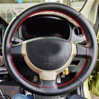 Steering wheel cover genuine leather hand stitched with needle and thread real leather car steering cover