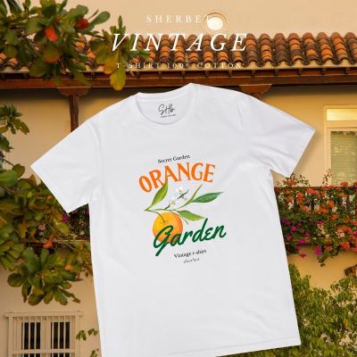 HOT TSHIRT🌷💥 sherbettee|เสื้อยืดลาย orange garden 👕พร้อมสำหรับการจัดส่ง👕