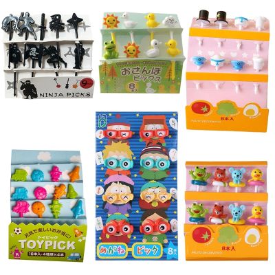 Childrens food selection cute cartoon Japanese fruit fork reusable mini toothpick lunch accessories and party supplies