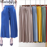 Modal wide Leg Straight Pants casual Waist Loose with Office Pant Cotton 2023 korean style