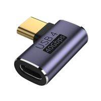 USB ซีมุมขวารูปตัวยูอะแดปเตอร์ตรงชนิด C ถึงชนิด C 40Gbps แปลง