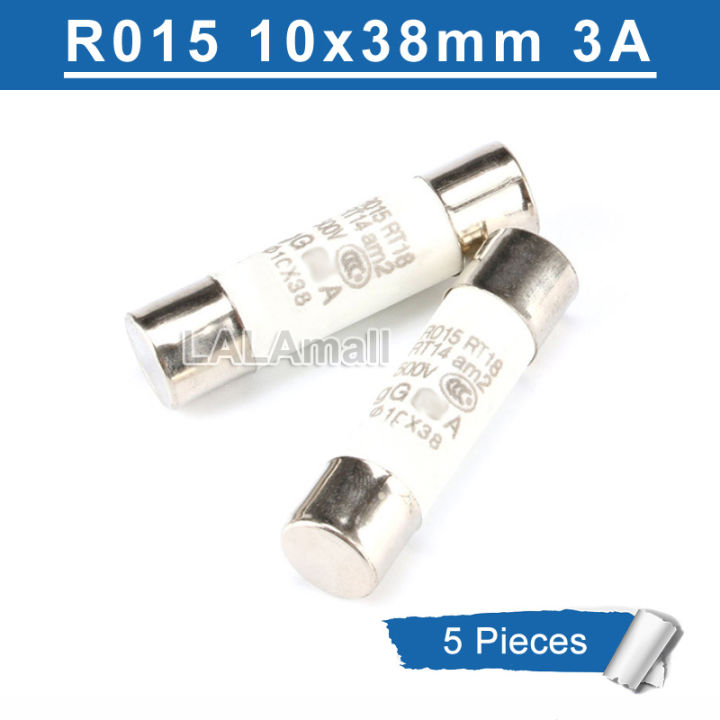 5ชิ้นฟิวส์เซรามิก R015 10X38มม. ฟิวส์ RO15 500V 0.5A 2A 1A 3A 4A 5A 6A 8A 10A 16A 20A 32A 25A