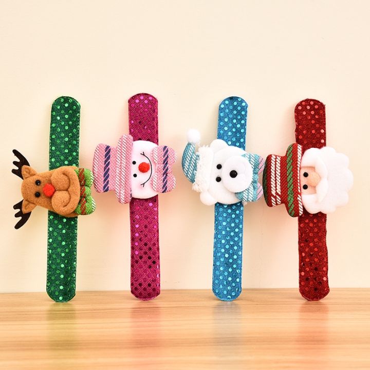 4pcs-christmas-slap-bracelets-creative-slap-wristbands-reindeer-snowman-festive-favor-child-kids-gifts-xmas-party-supplies