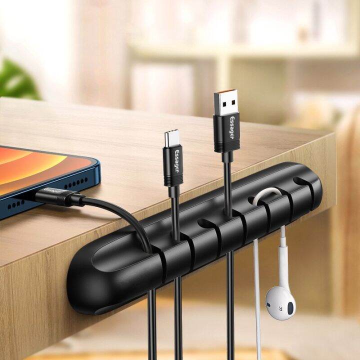 essager-สายจัดลวดสายเคเบิล-usb-คลิปยึดสำหรับการจัดการเดสก์ท็อปเมาส์ป้องกันที่ม้วนสายหูฟัง-zlq396สายเคเบิลจัดระเบียบ