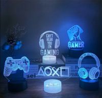 [Ricky Lighting] ที่ควบคุม PS4โต๊ะห้องนอนเกม USB หลอดไฟ LED กลางคืนติดตั้งไฟตกแต่งห้องนอน16สีอะนิเมะโคมไฟตั้งโต๊ะของขวัญวันเกิด