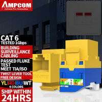 【100%-original】 AMPCOM แจ็ค Keystone CAT6,แจ็ค Keystone เครื่องมือน้อยล็อคตัวเองไม่มีหมัดลงอะแดปเตอร์โมดูล RJ45-10แพ็ค