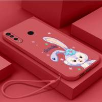 เคส Huawei P30 Lite Huawei Nova 4E เคสนิ่มใส่โทรศัพท์ซิลิโคนเหลวเคสเคสกันกระแทกมือถือเรียบเคสโทรศัพท์โทรศัพท์กระต่ายน่ารักพร้อมสายคล้อง