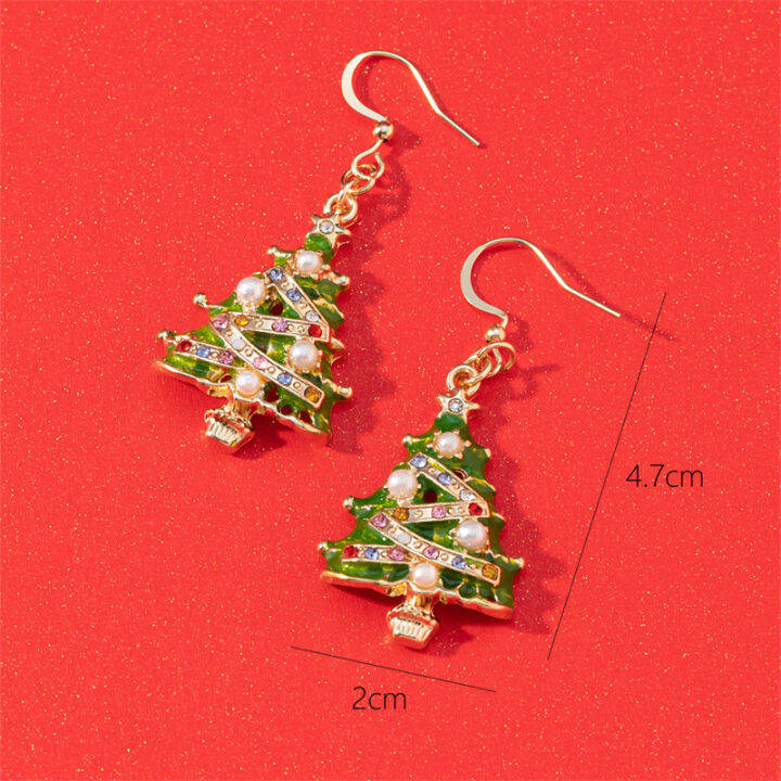 stud-hook-earrings-festive-pearl-earrings-christmas-tree-earrings-xmas-jewelry-pearl-crystal-earrings