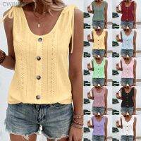 【HOT】✵ 10 Colors S-4XL Oversized Vests Female Sleeveless Up Hollow Out U Collar