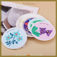 Valitoo แผ่นไม้ฟองน้ำไม้ออร์แกนิกผ้าฝ้ายเช็ดจานกล่องใส่สบู่จานฟองน้ำล้างจานลายดอกไม้การ์ตูน