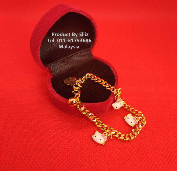 Elliz Gold Plated Bracelet Young Age 6 13years Old Hello Kitty Rantai