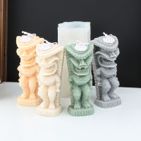 3D Plaster Candle Molds For Candle Making Polymer Clay Epoxy Resin DIY Maori Statue Totem Candle Molds Silicone