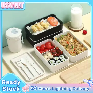 Japan Bamboo Lunch Box Portable Bento Box for Kids and aldult Food  Container Box With Wood Knife and Fork Microwave Safe