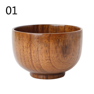 Natural Jujube Wooden Rice Soup Bowl Food Containter Kitchen Utensil Tableware L4MB