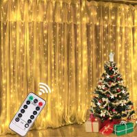 Christmas Lights Curtain Garland 2023 Merry Christmas Decorations for Home Christmas Ornaments Xmas Gifts Navidad New Year 2024